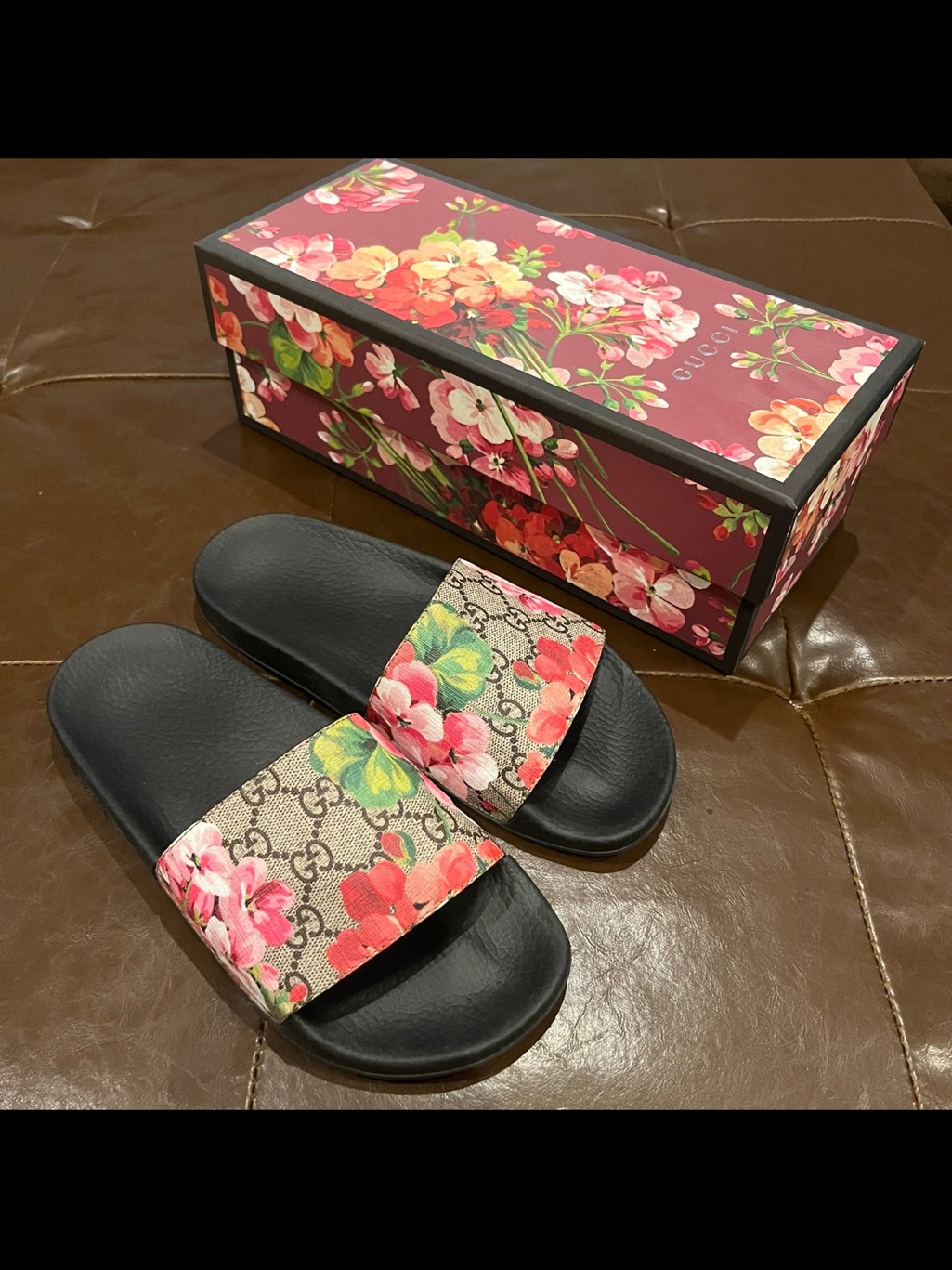 Gucci Gg Blooms Supreme Floral Slide Sandal